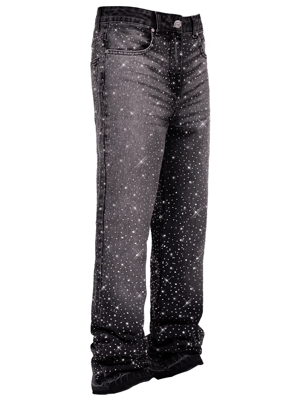 REPUTATION STUDIOS CRYSTAL FLARE DENIM - BLACK