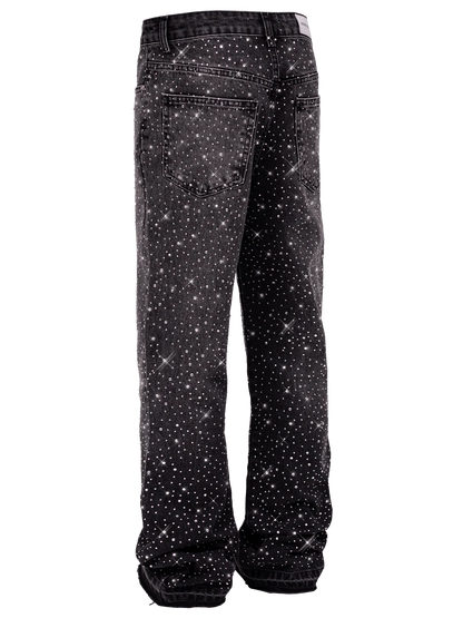 REPUTATION STUDIOS CRYSTAL FLARE DENIM - BLACK