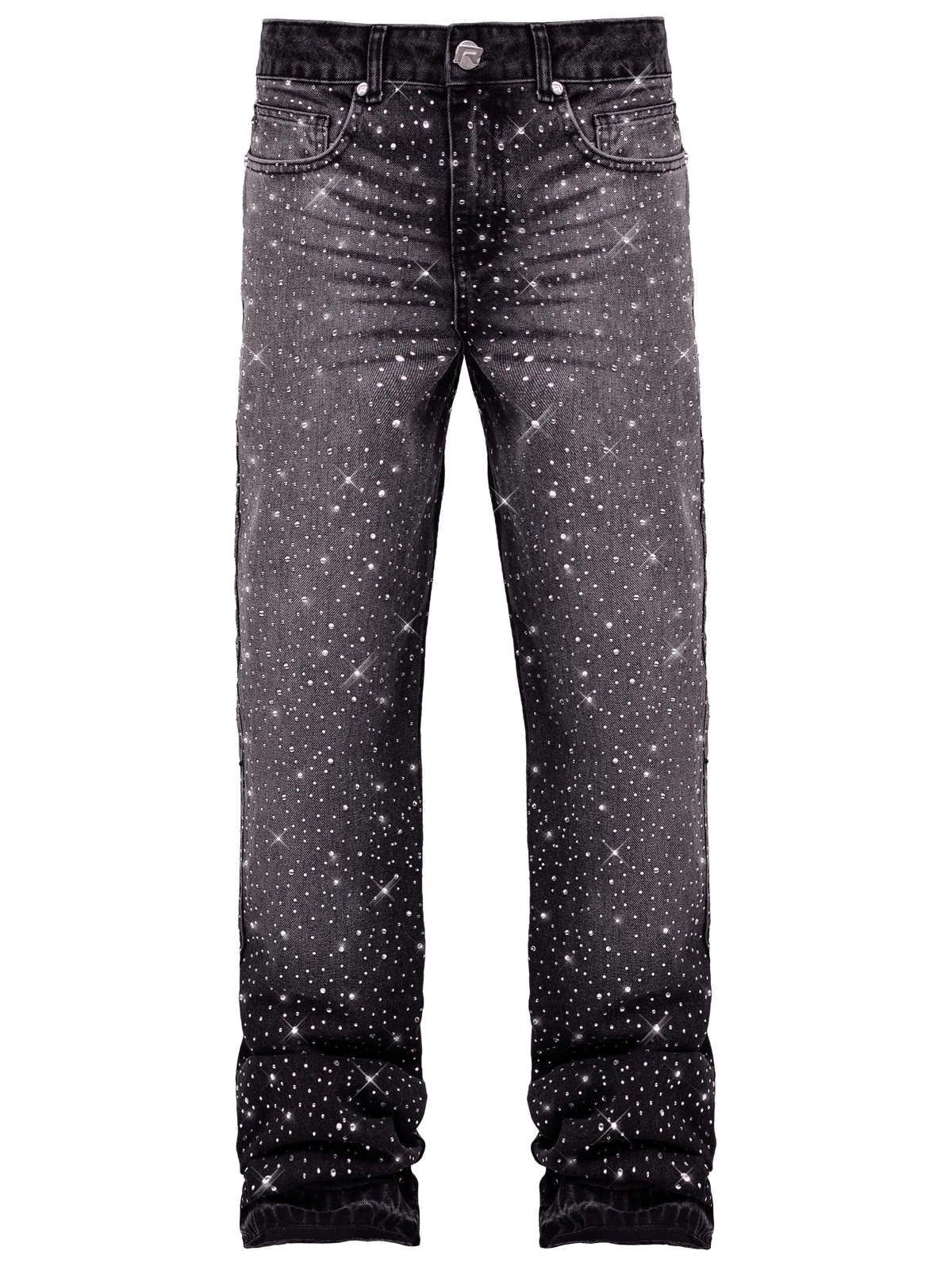 REPUTATION STUDIOS CRYSTAL FLARE DENIM - BLACK