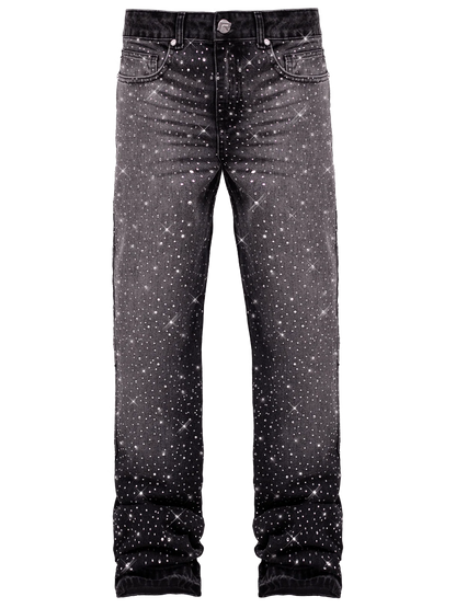 REPUTATION STUDIOS CRYSTAL FLARE DENIM - BLACK