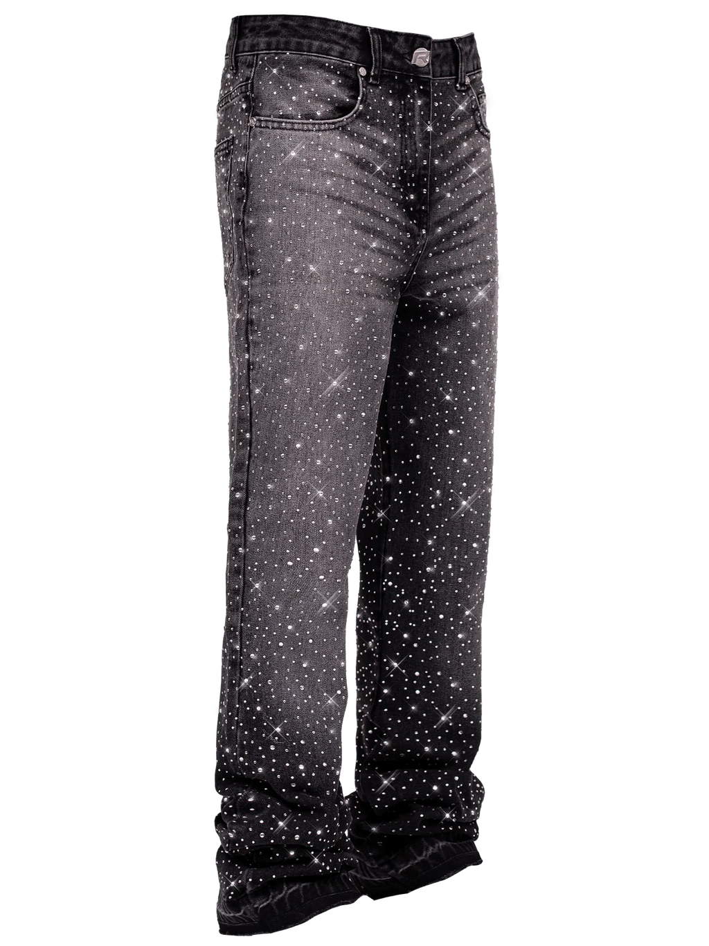 REPUTATION STUDIOS CRYSTAL FLARE DENIM - BLACK