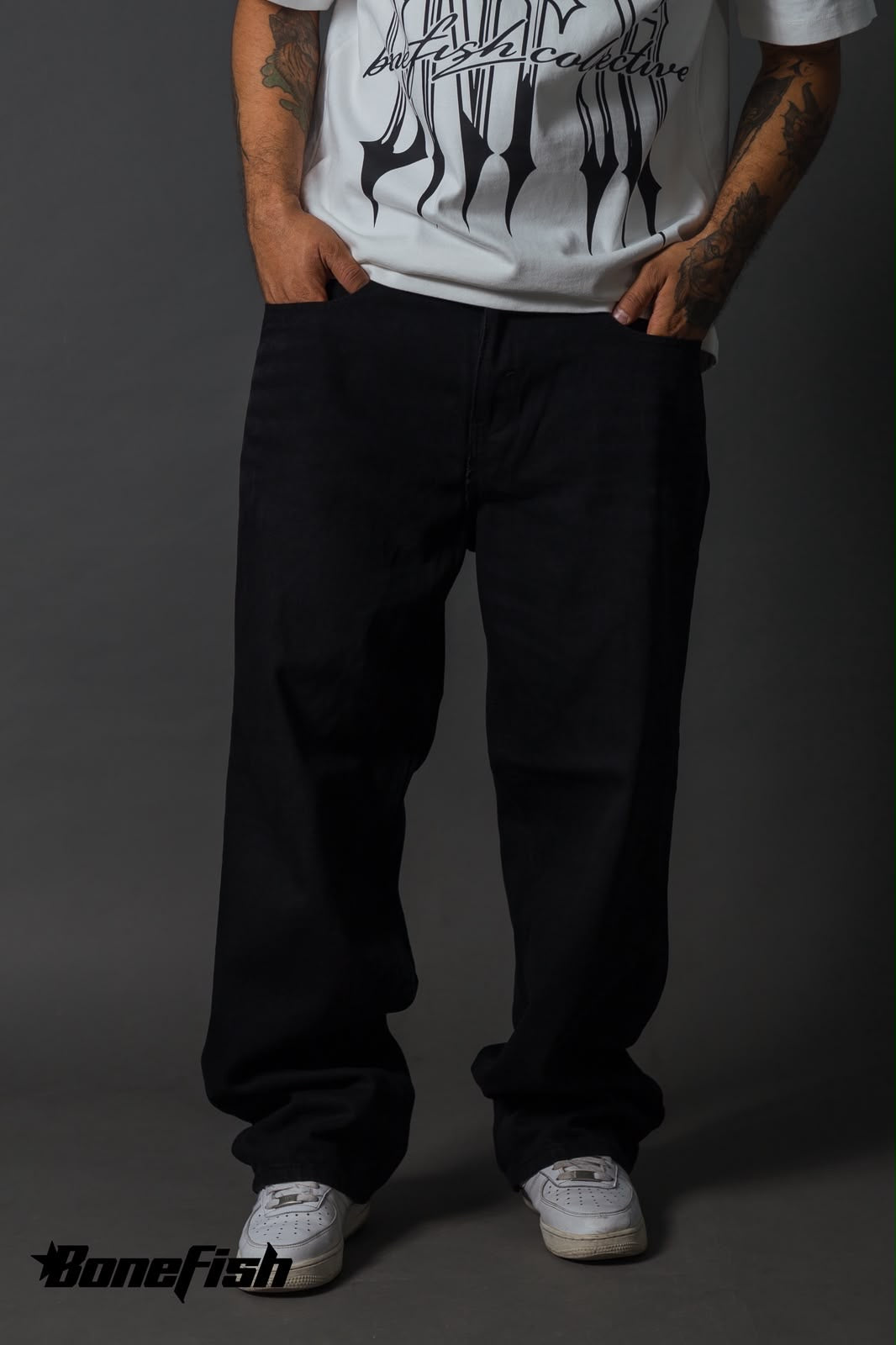BONEFISH Pantalón Baggy Black
