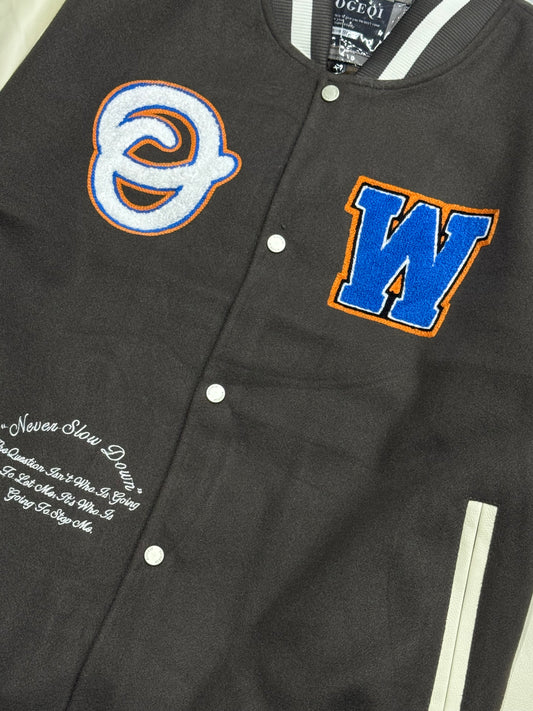 LOGEQI Varsity Jacket Brown