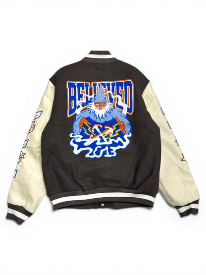 LOGEQI Varsity Jacket Brown