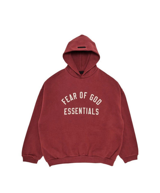 Fear Of God Essentials Fleece Hoodie Crimson