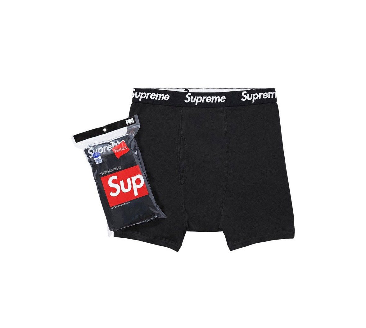 Supreme x Hanes Boxer Briefs (4 Pack) Black