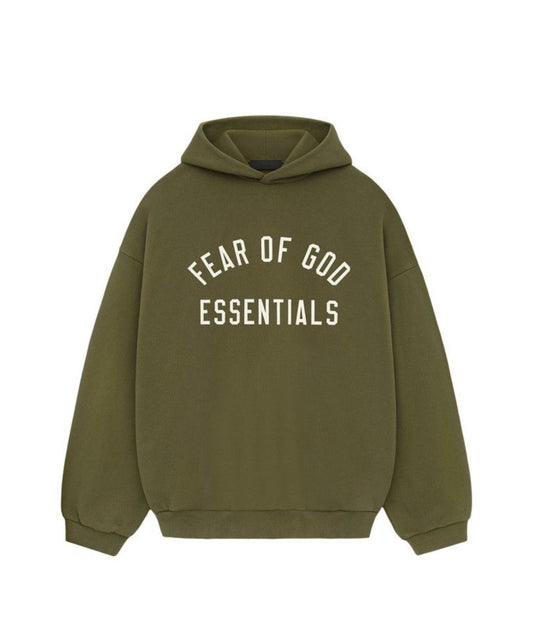 Fear Of God Essentials Fleece Hoodie Military