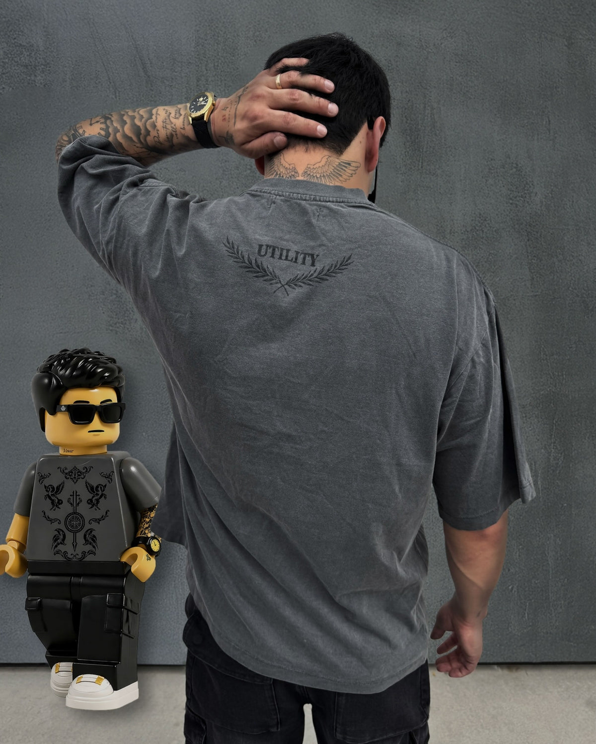 Utility Gladiator Grey Black T-Shirt