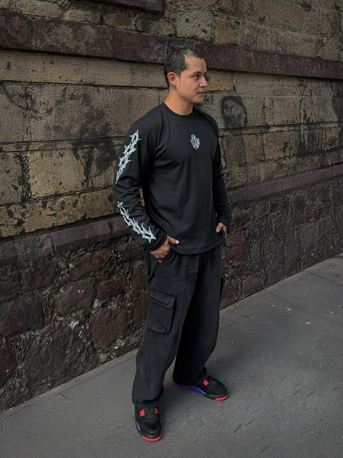Urban Utility Waffle Chains Longsleeve Black