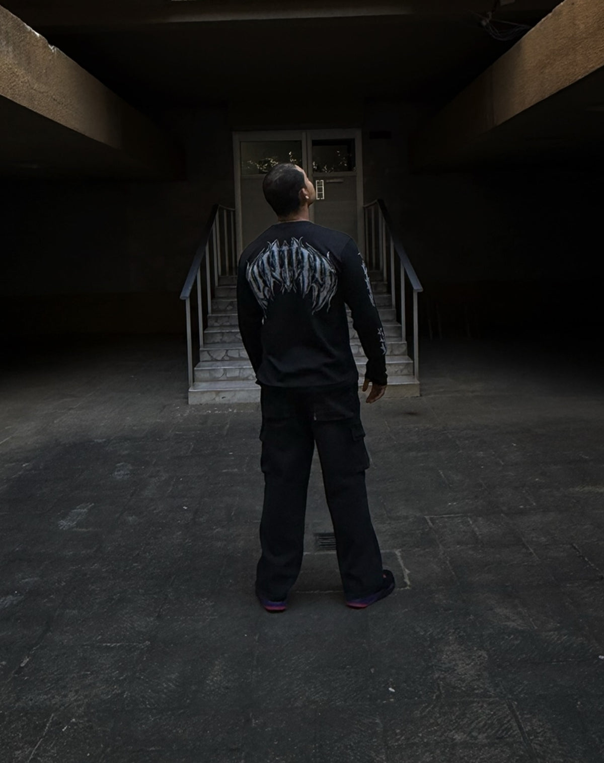 Urban Utility Waffle Chains Longsleeve Black