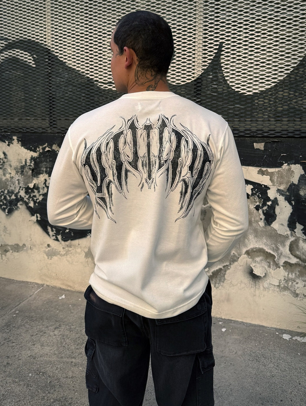 Urban Utility Waffle Chains Longsleeve WHITE